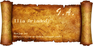 Ilia Ariadné névjegykártya